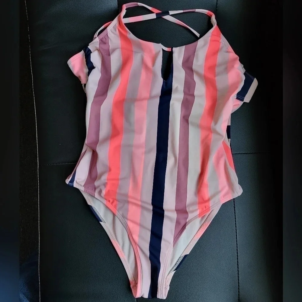 Xhilaration Striped Swimsuit (Size M)
